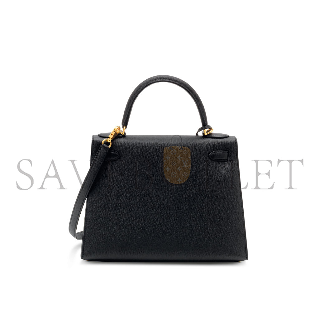 HERMÈS MASTER A BLACK EPSOM LEATHER KELLY 28 WITH GOLD HARDWARE (28*22*10cm)
